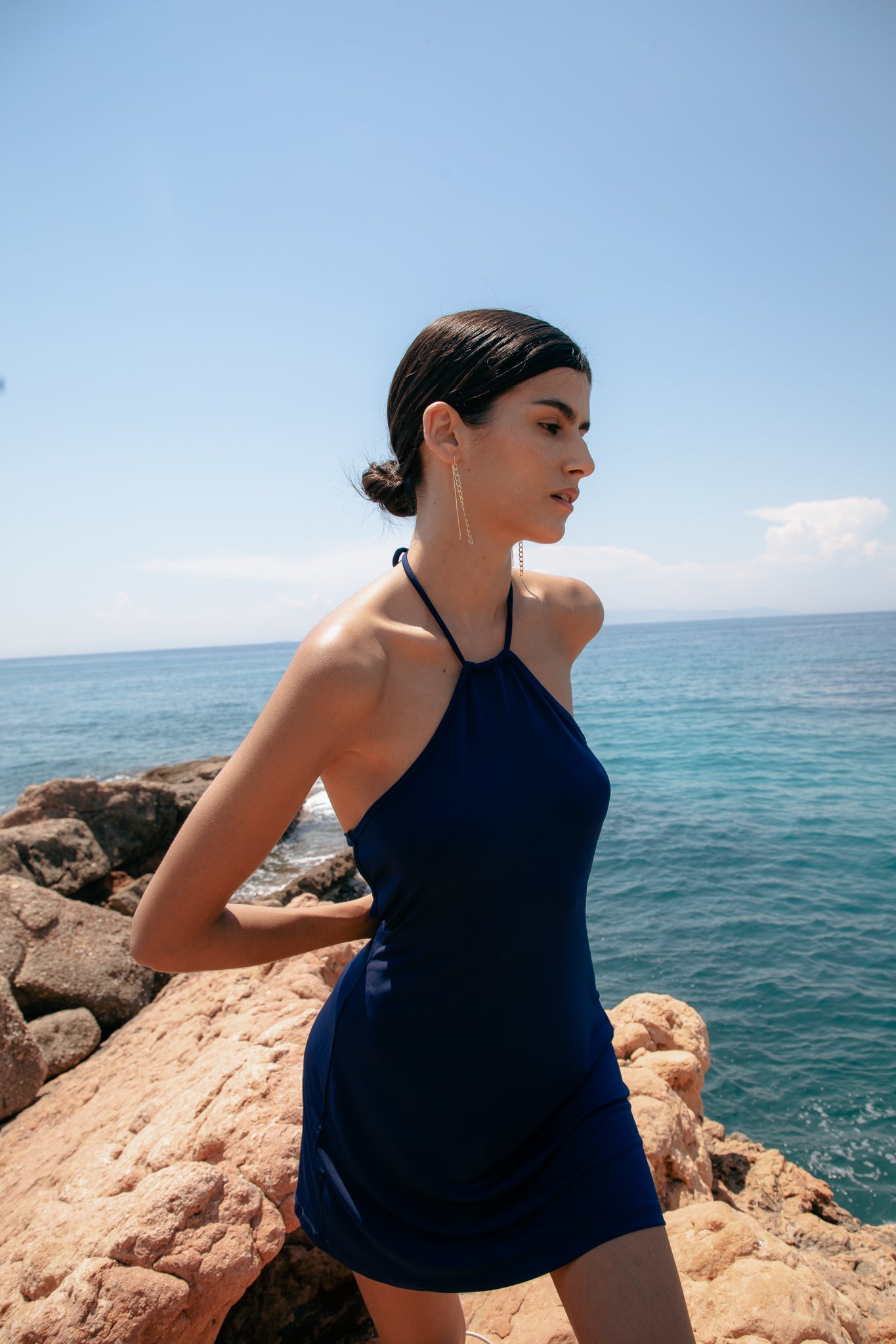 Mini Dress Navy Blue Halter Halter Mini Dress In Navy Blue GETLOSTGETFOUND Mini Dress Navy Blue Halter Halter Mini Dress In Navy Blue GETLOSTGETFOUND