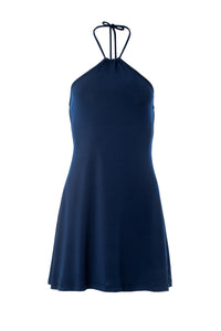Halter Mini Dress in Navy Blue