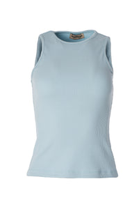 RIBBED tank TOP in sky blue